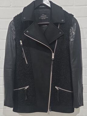 All Saints Wool/Leather Moto Jacket